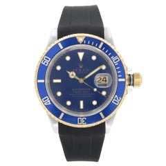 Used Rolex Submariner Two Tone Automatic Mens Watch 16613