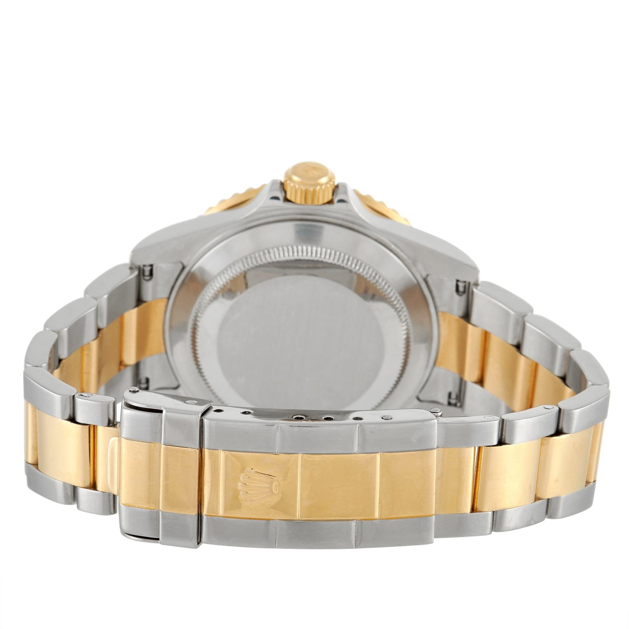  Montre Rolex Submariner bicolore à cadran noir 16613 Pour hommes 