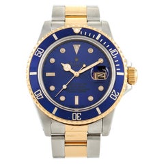 Rolex Submariner Two-Tone Blue Dial Watch 16803
