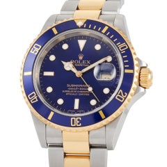 Rolex Submariner Two-Tone Bluesy Automatic Watch 16613