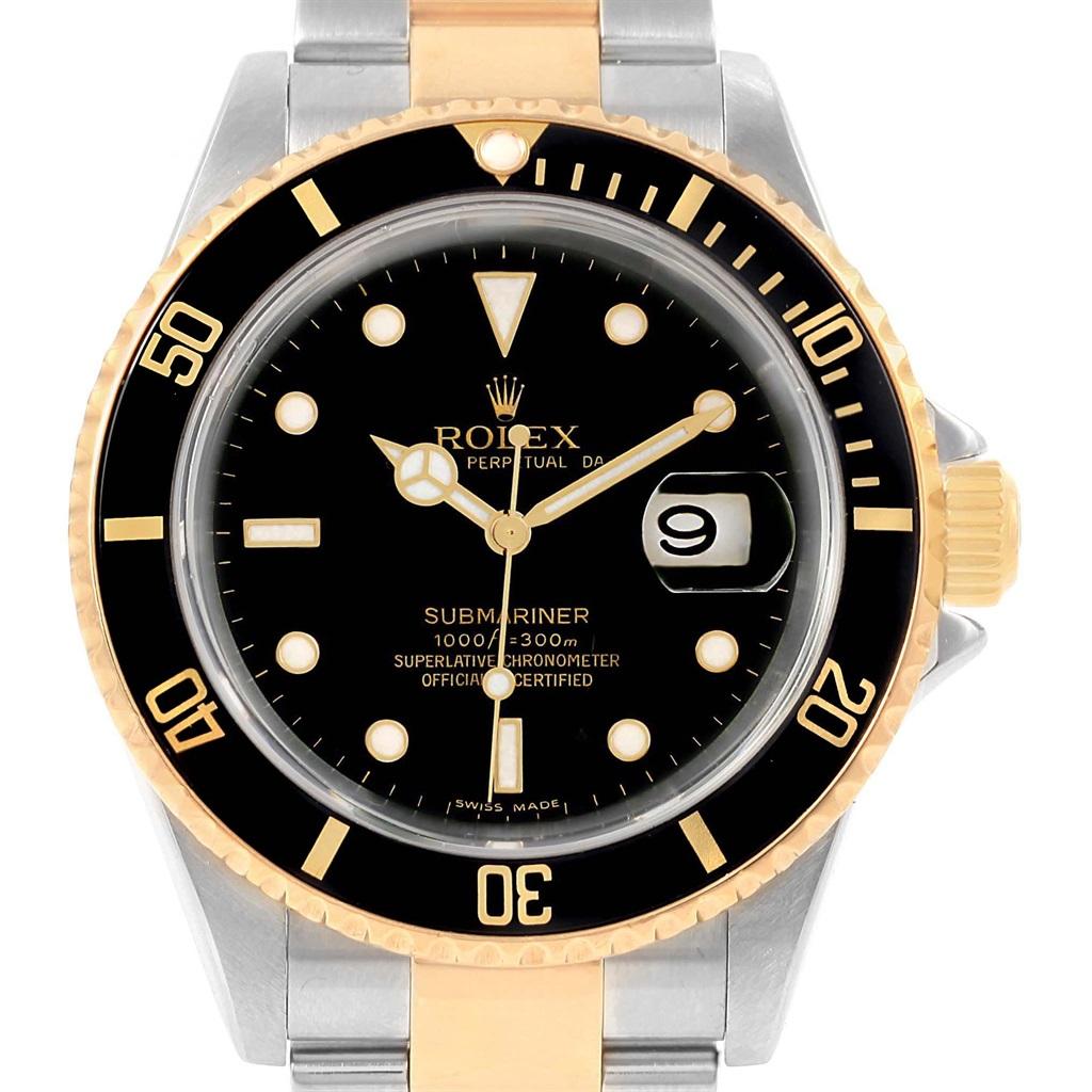 Rolex Submariner Two-Tone Steel Yellow Gold Men's Watch 16613 6