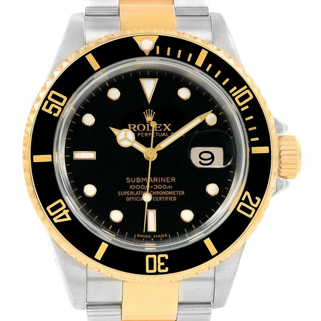 Rolex Submariner Two-Tone Steel Yellow Gold Men’s Watch 16613 For Sale