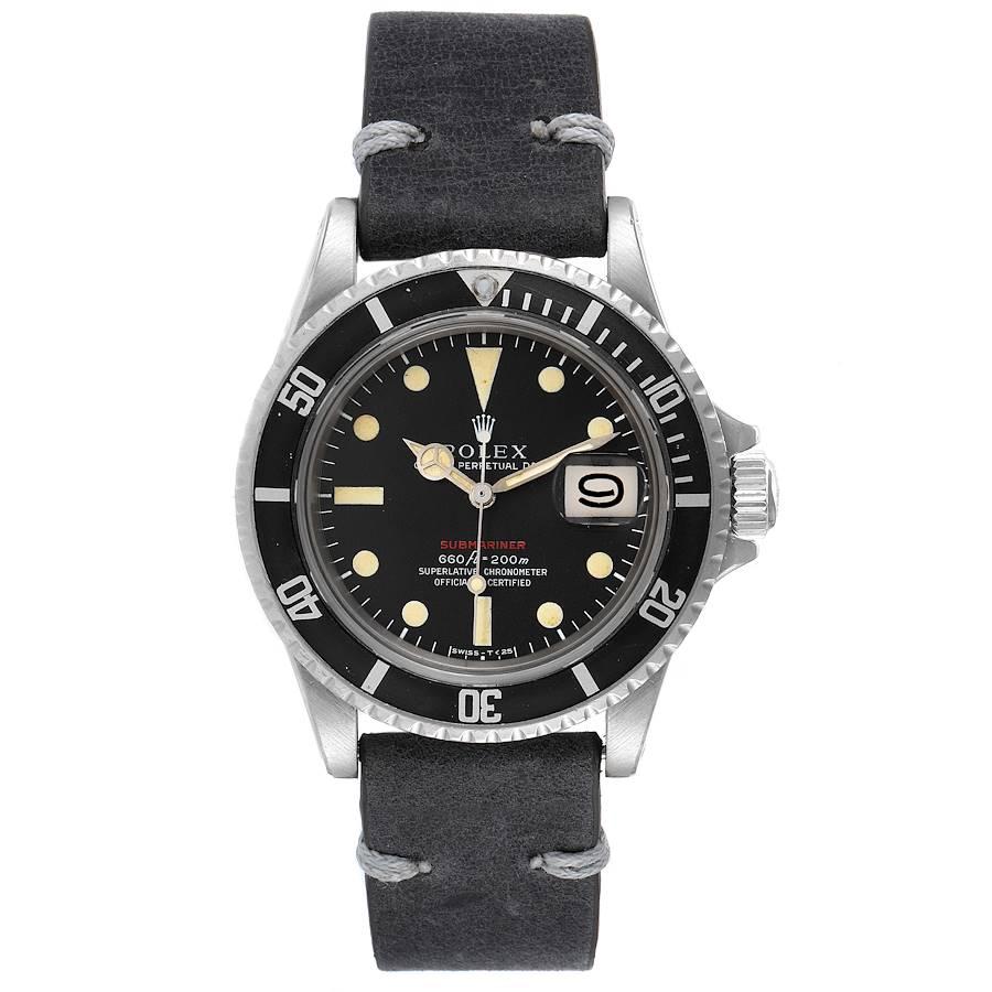 Rolex Submariner Vintage Black Mark IV Dial Steel Mens Watch 1680. Official certified chronometer automatic self-winding movement. Rhodium-plated, oeil-de-perdrix decoration, straight-line lever escapement, monometallic balance adjusted to