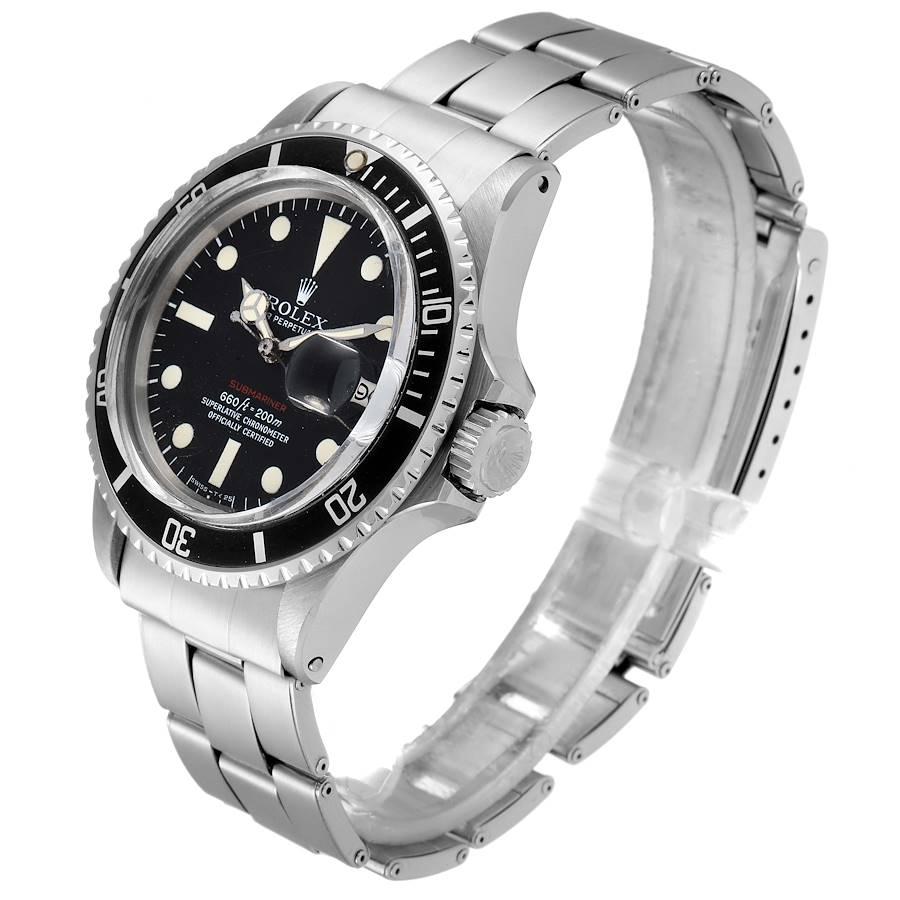 Men's Rolex Submariner Vintage Black Mark V Dial Steel Mens Watch 1680 For Sale