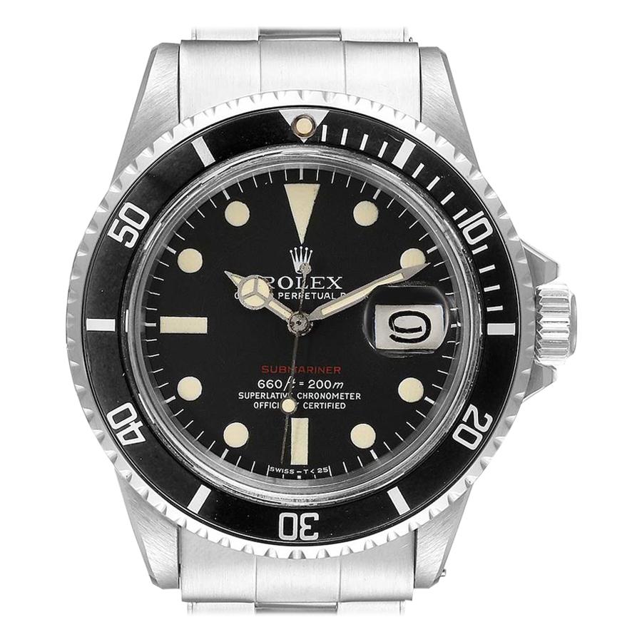 Rolex Submariner Vintage Black Mark V Dial Steel Mens Watch 1680 For Sale