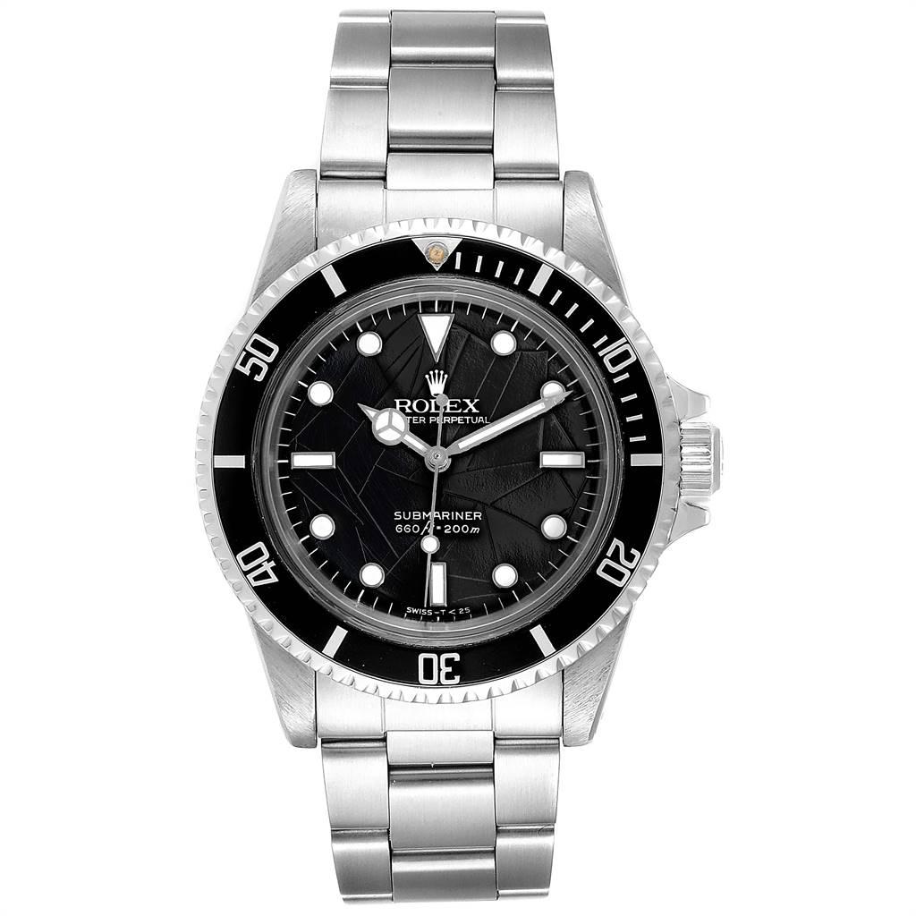 Rolex Submariner Vintage Spider Net Dial Steel Mens Watch 5513. Automatic self-winding movement. Stainless steel case 40.0 mm in diameter. Stainless steel with the black insert bi-directional diver's count-up timing rotating bezel. Acrylic crystal.