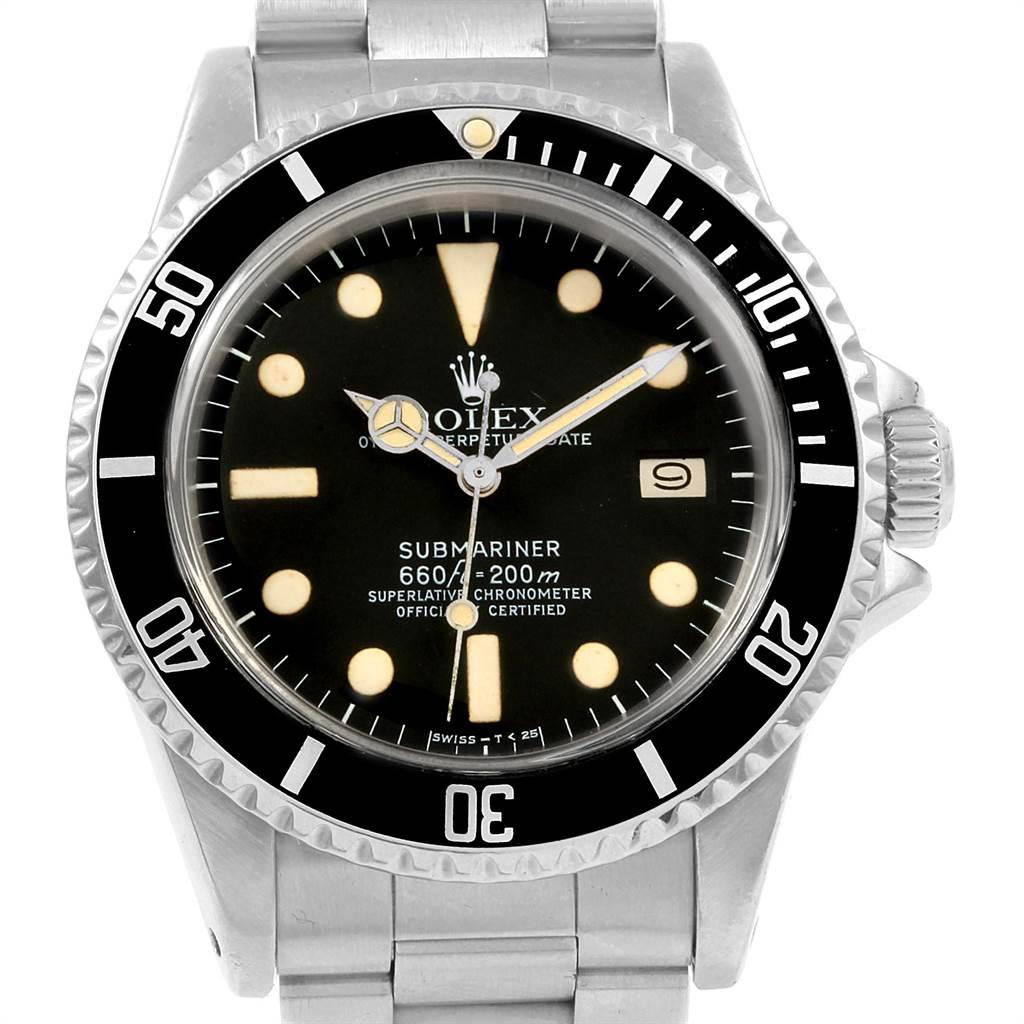 Rolex Submariner Vintage Stainless Steel Mens Watch 1680. Official certified chronometer automatic self-winding movement. Rhodium-plated, oeil-de-perdrix decoration, straight-line lever escapement, monometallic balance adjusted to temperatures and 5