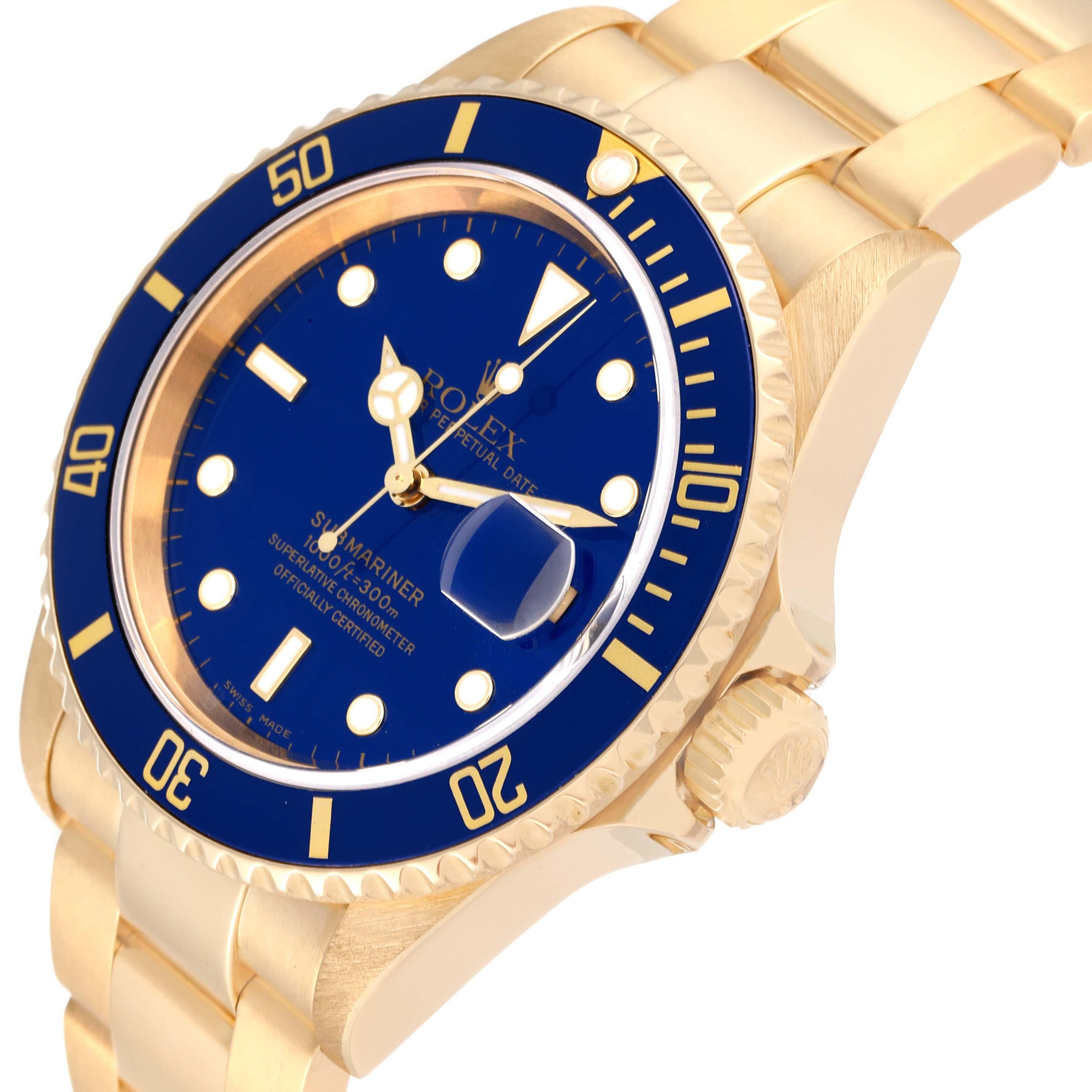 rolex gold submariner blue