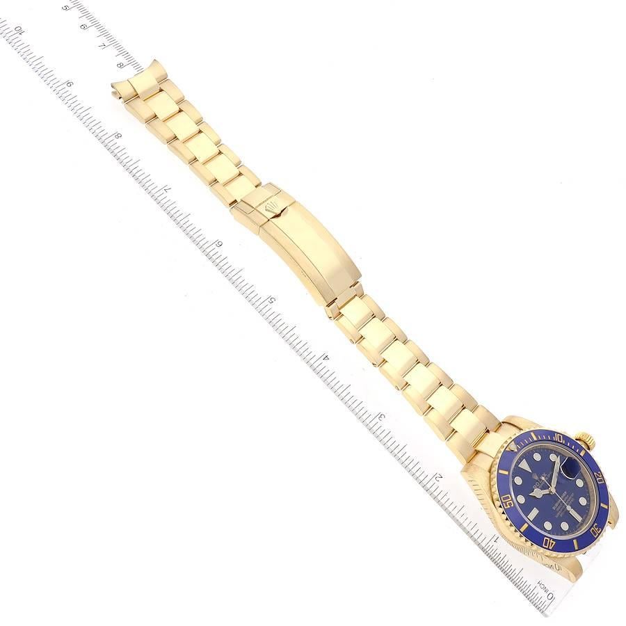 Rolex Submariner Yellow Gold Blue Dial Ceramic Bezel Mens Watch 116618 Box Card 3