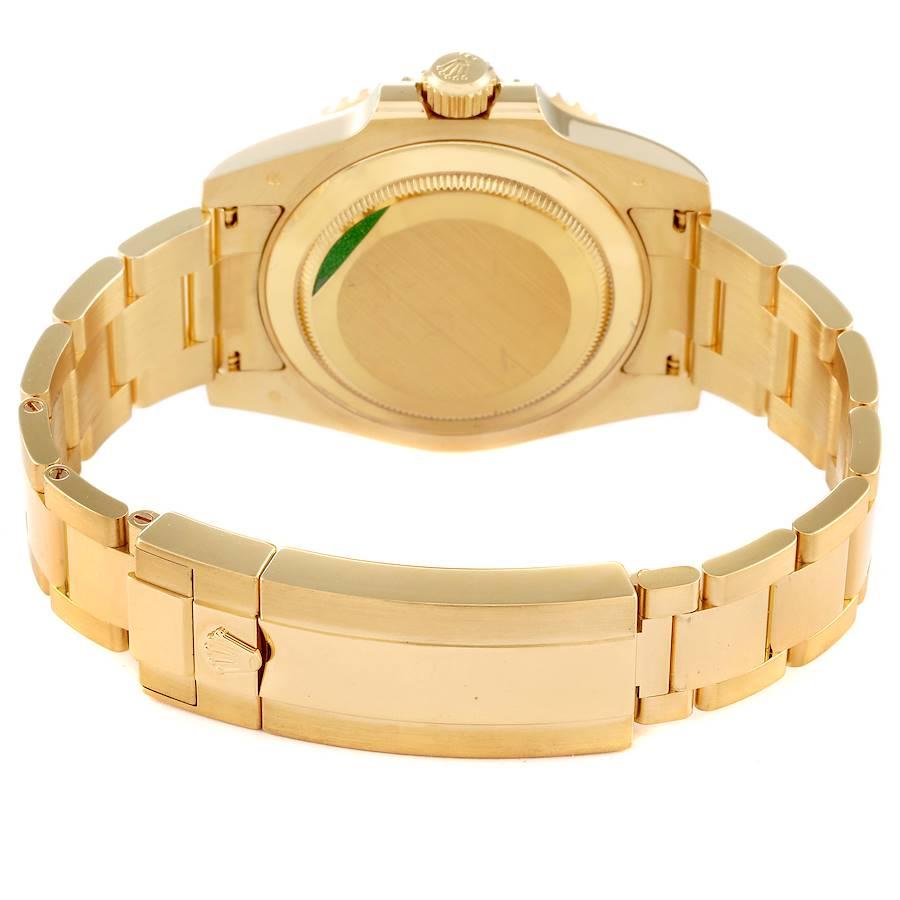Rolex Submariner Yellow Gold Blue Dial Ceramic Bezel Mens Watch 116618 Box Card 2