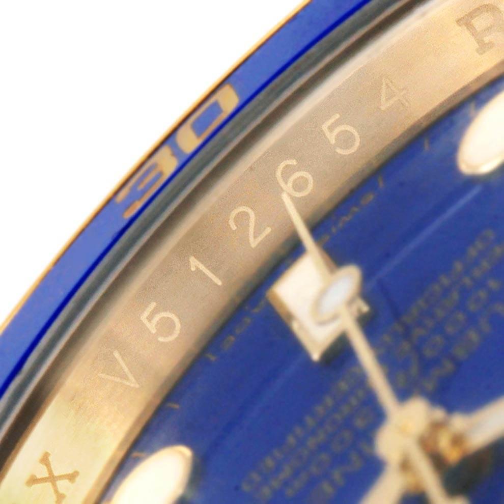 Rolex Submariner Yellow Gold Blue Dial Ceramic Bezel Men's Watch 116618 For Sale 1