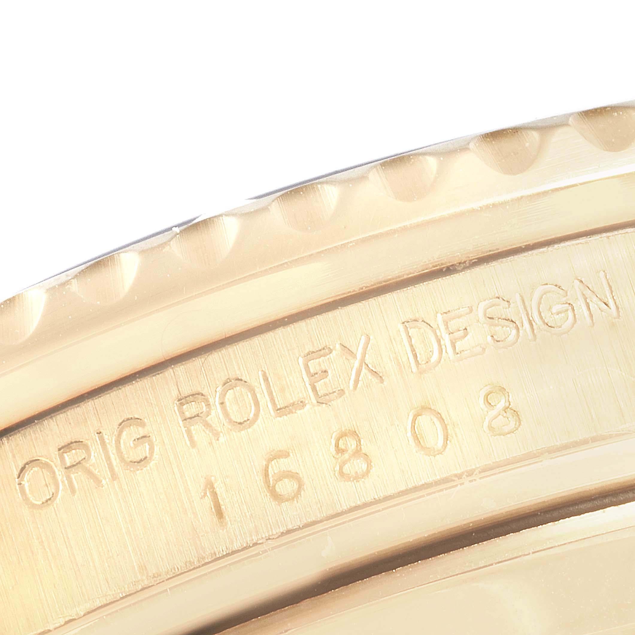 Rolex Submariner Yellow Gold Diamond Sapphire Serti Dial Watch 16808 1