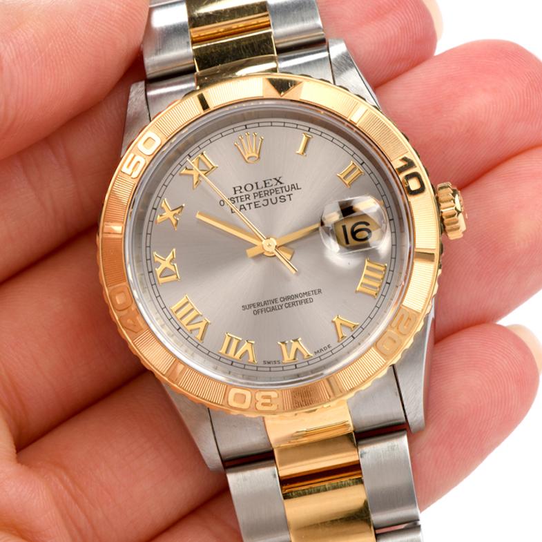 Rolex Thunderbird  Datejust Turn-o-graph Ref. 16263 Steel and Gold Watch In Excellent Condition In Miami, FL