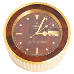 Used Rolex " Time To The Seconds" Table Clock Ref 8035