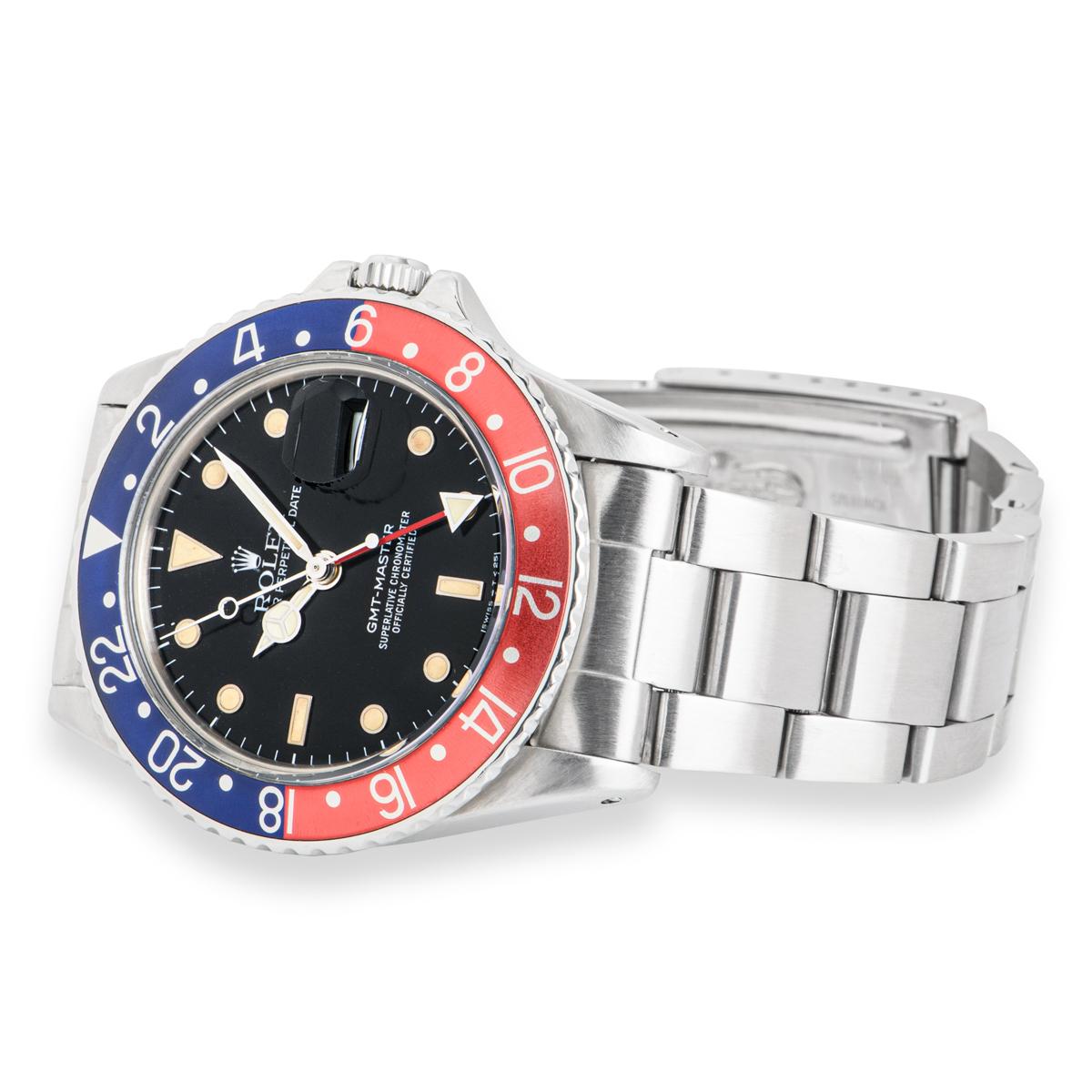 Rolex Transitional GMT-Master Pepsi 16750 In Excellent Condition For Sale In London, GB