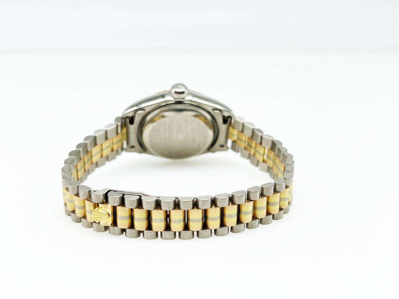 Rolex Tridor Ladies President 79179 MOP Diamant-Zifferblatt 18K Gold Gelb Rose Weiß 4