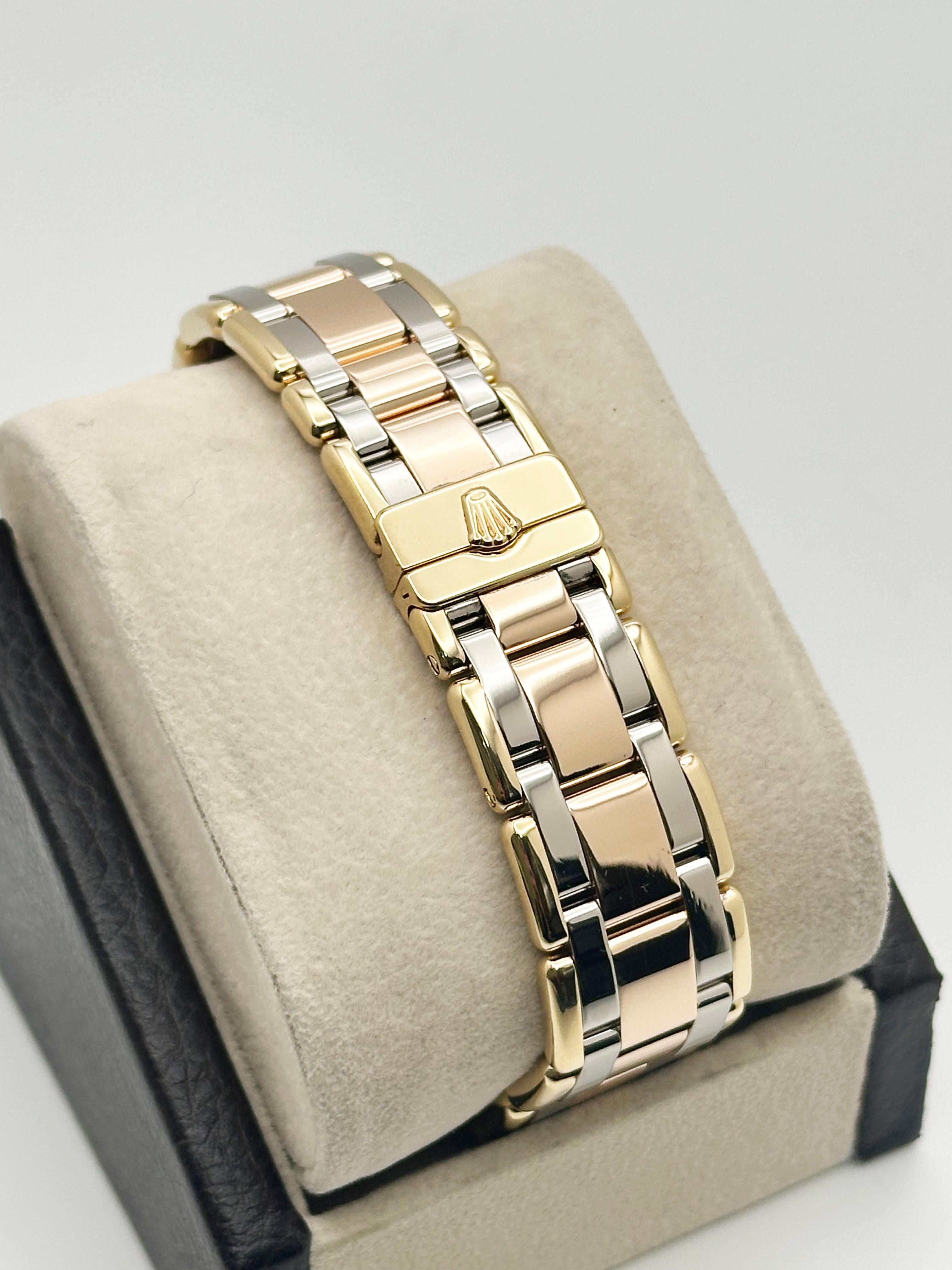 Rolex Tridor Masterpiece 18948 Meteorite Diamond Dial Bezel 18K Gold Box Paper in vendita 1