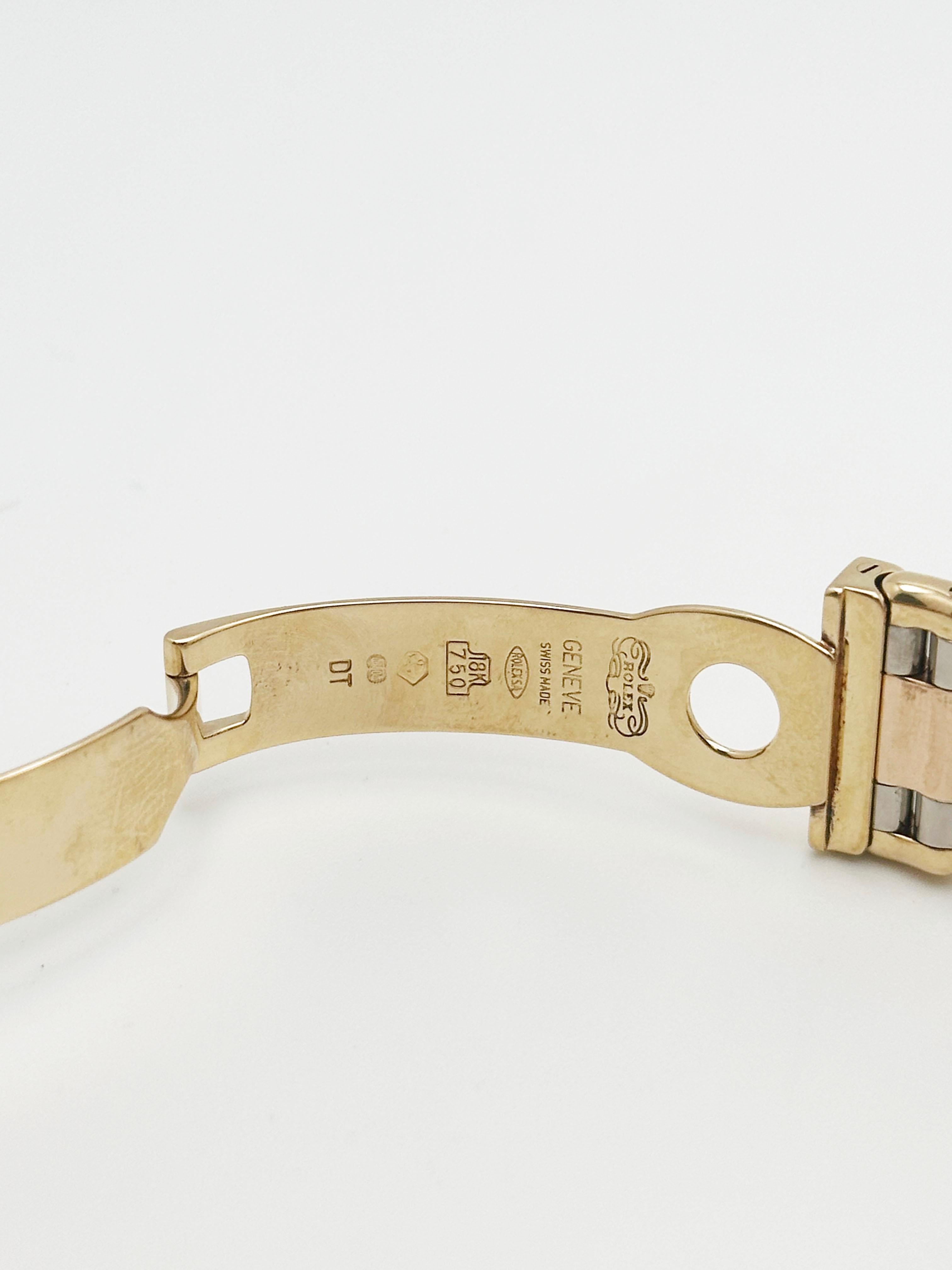 Rolex Tridor Masterpiece 18948 Meteorite Diamond Dial Bezel 18K Gold Box Paper in vendita 5