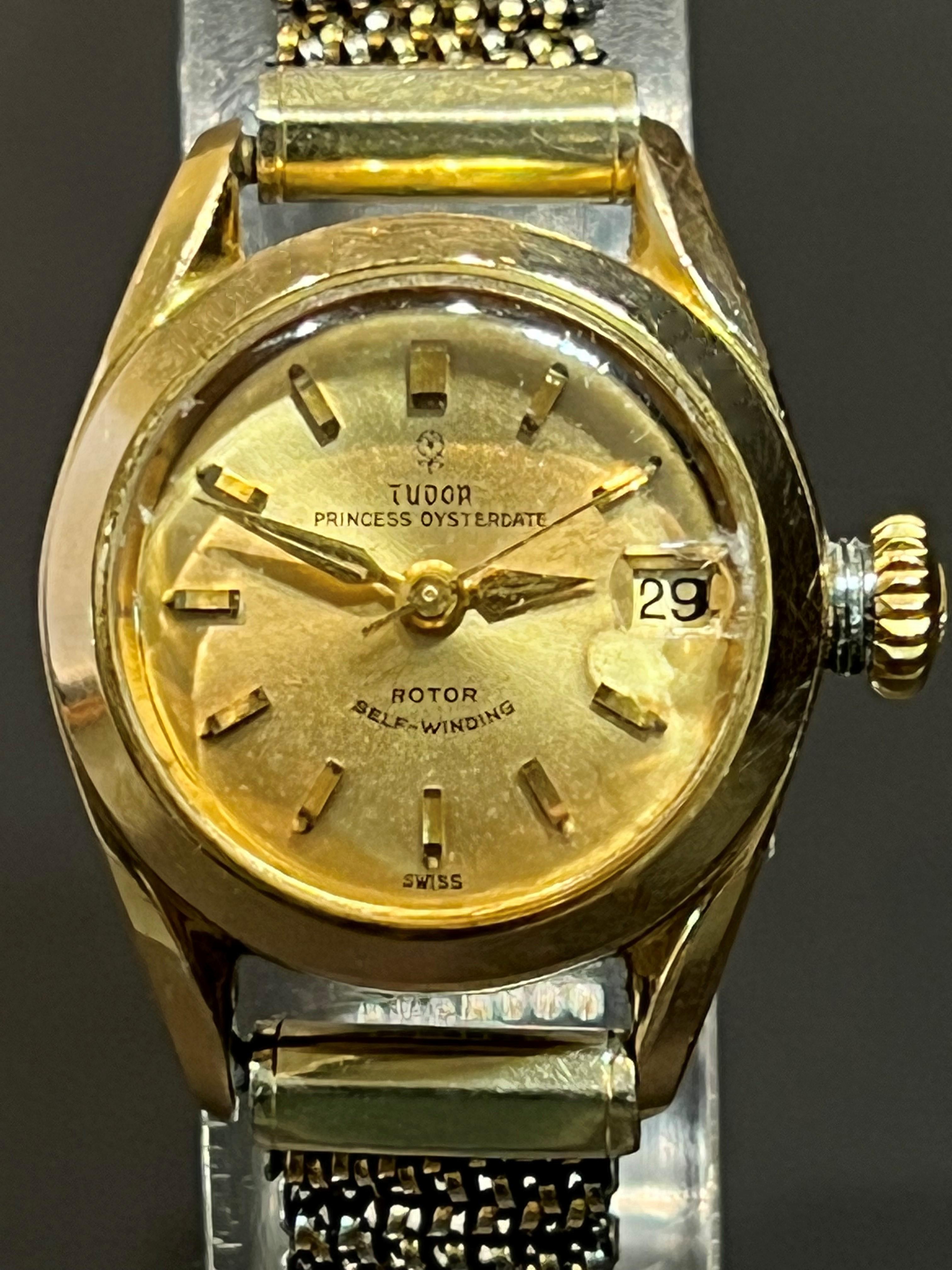 Montre-bracelet Tudor Oyster Princess en or, Rolex, 1966 Bon état - En vente à Bradford, Ontario