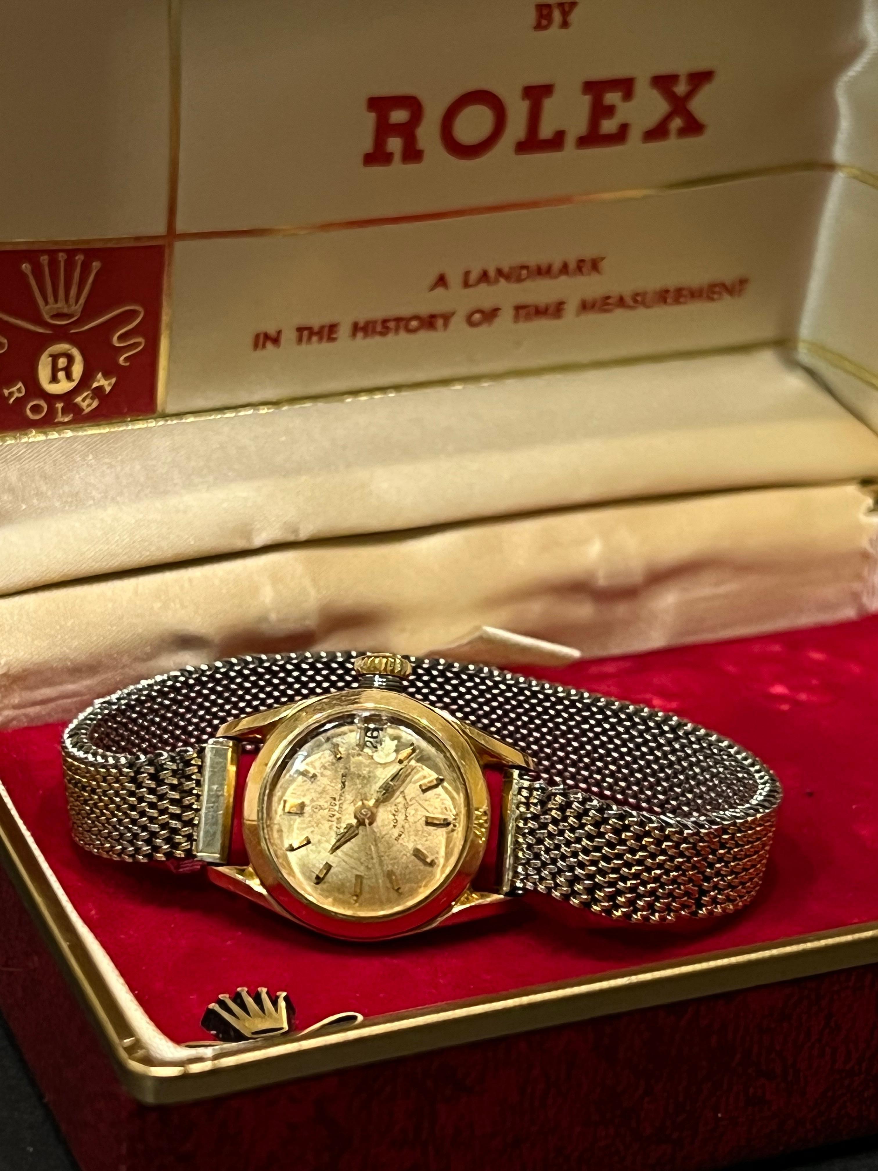 Montre-bracelet Tudor Oyster Princess en or, Rolex, 1966 Pour femmes en vente