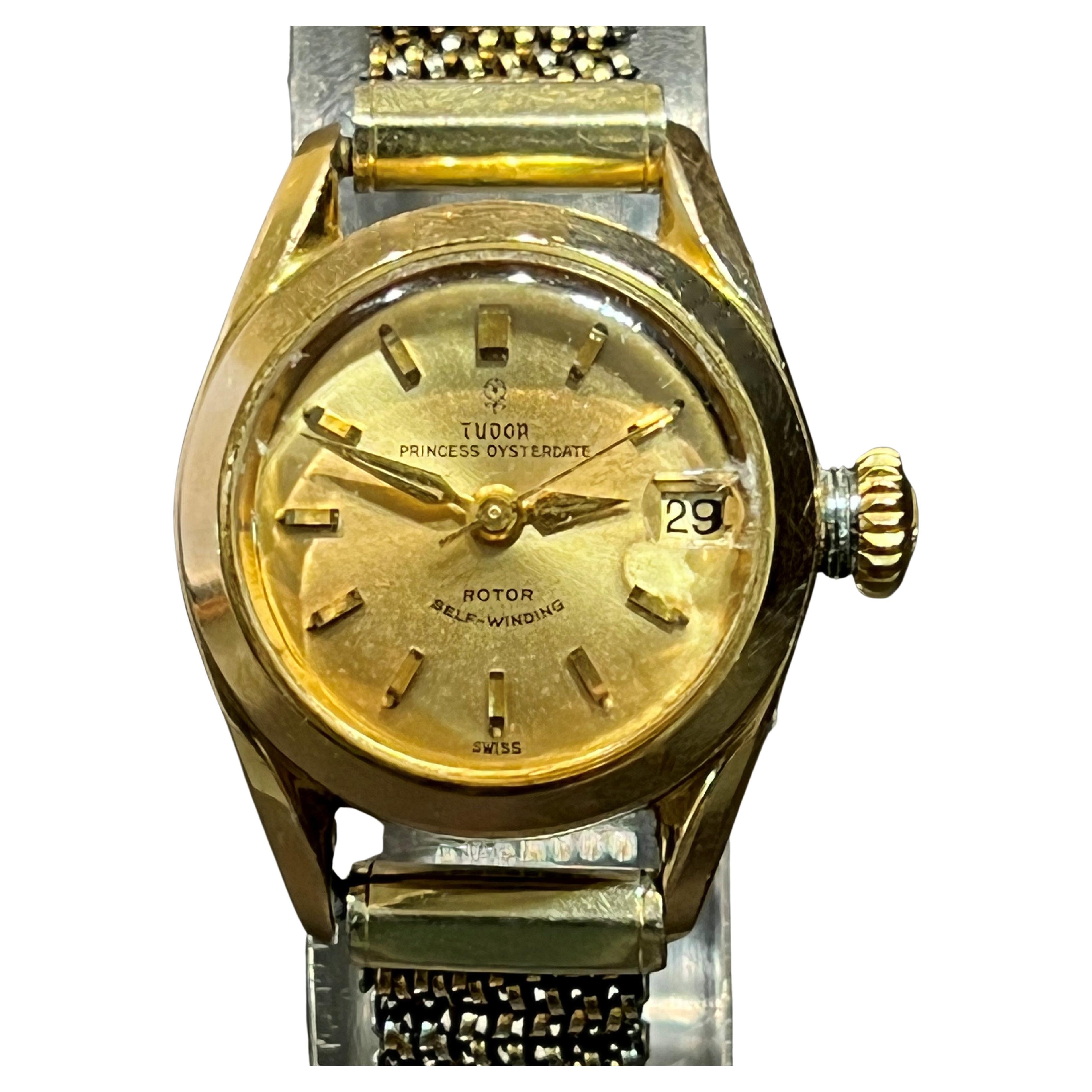 1966 Rolex Tudor Oyster Princess Gold Wristwatch For Sale