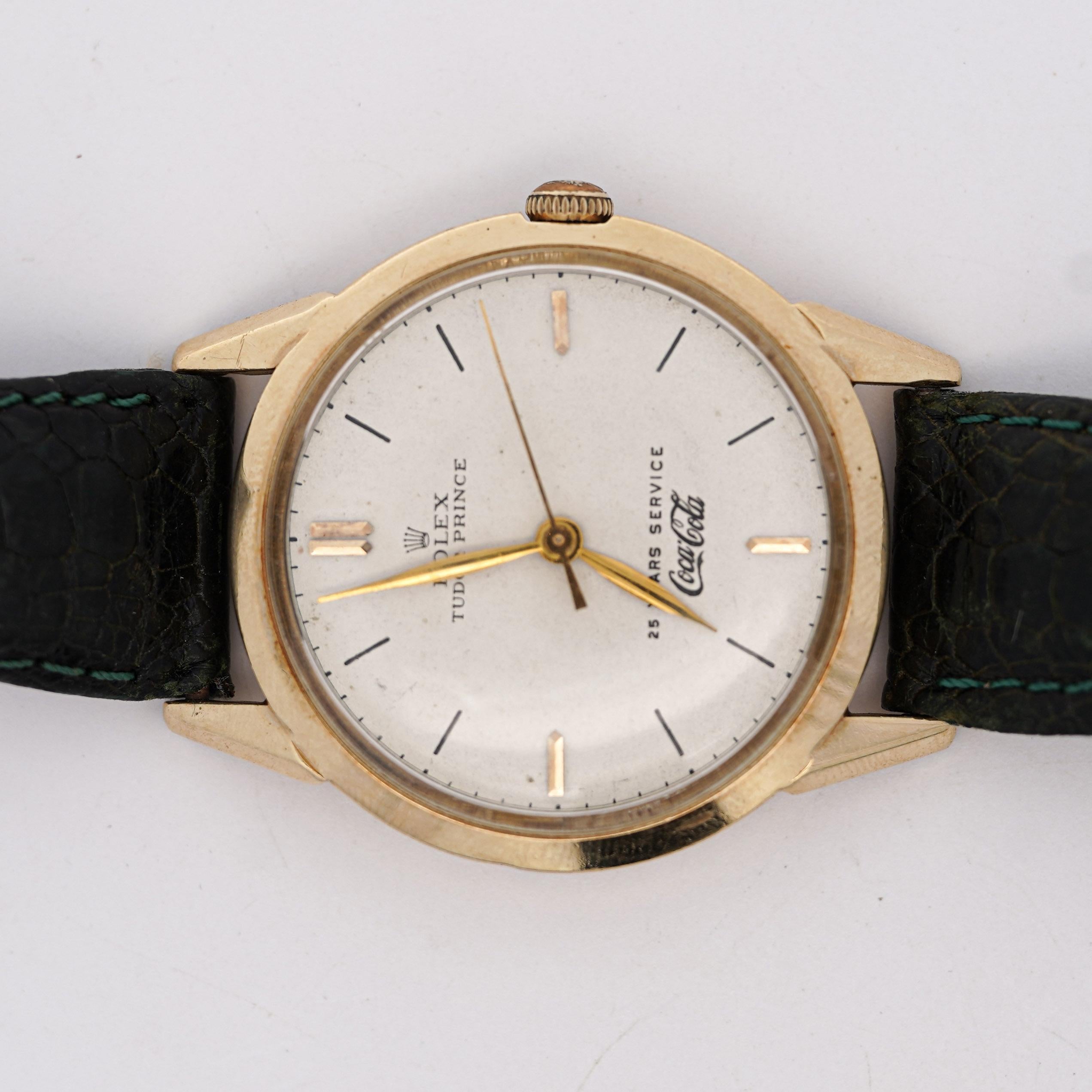 Reloj Rolex Tudor Prince 35 mm Coca Cola 25 años de servicio Oro de 14 quilates en venta 1