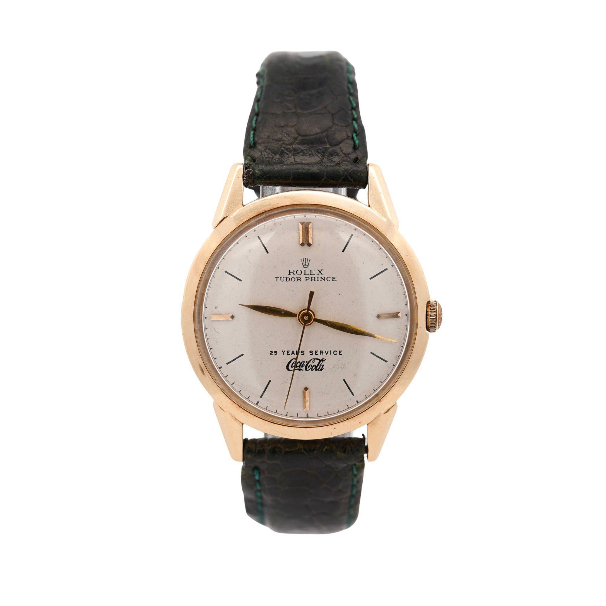 Montre Rolex Tudor Prince 35mm Coca Cola 25 Years Service 14K Gold