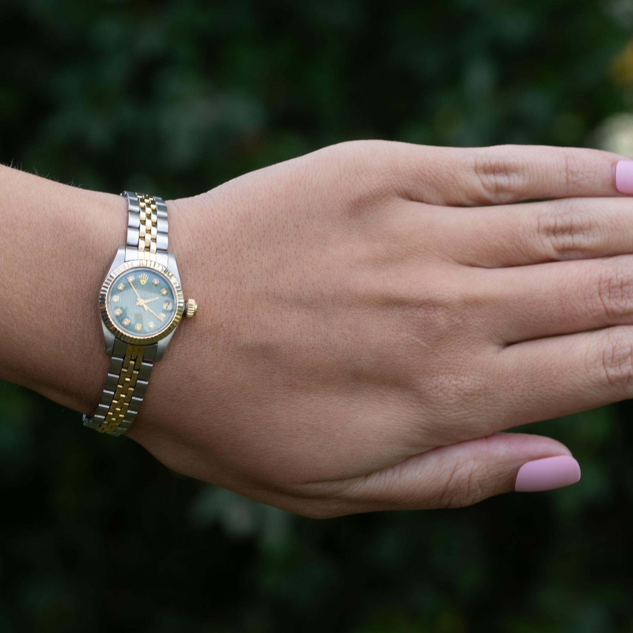 Rolex Tudor Princess DateJust Oysterdate avec cadran bicolore en diamants sarcelles, réf. 92313 2