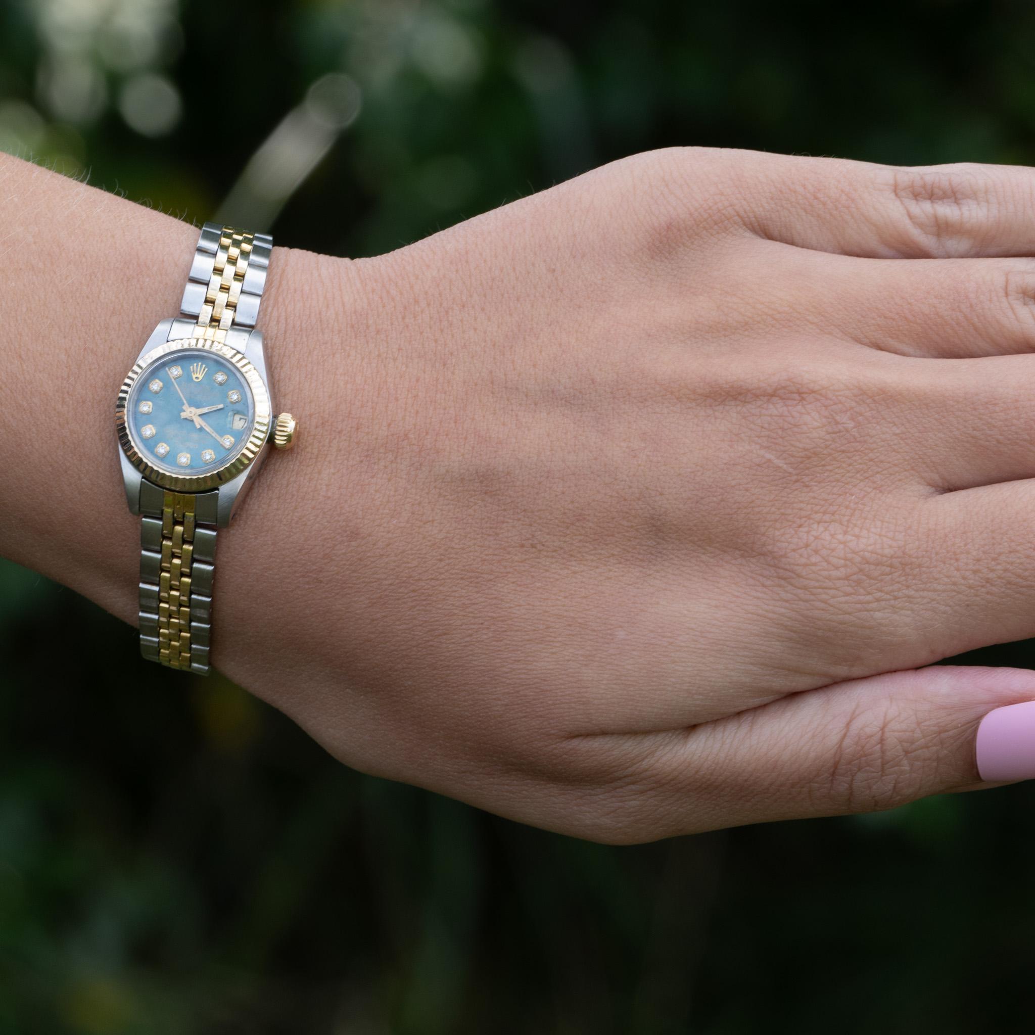 Rolex Tudor Princess DateJust Oysterdate avec cadran bicolore en diamants sarcelles, réf. 92313 3