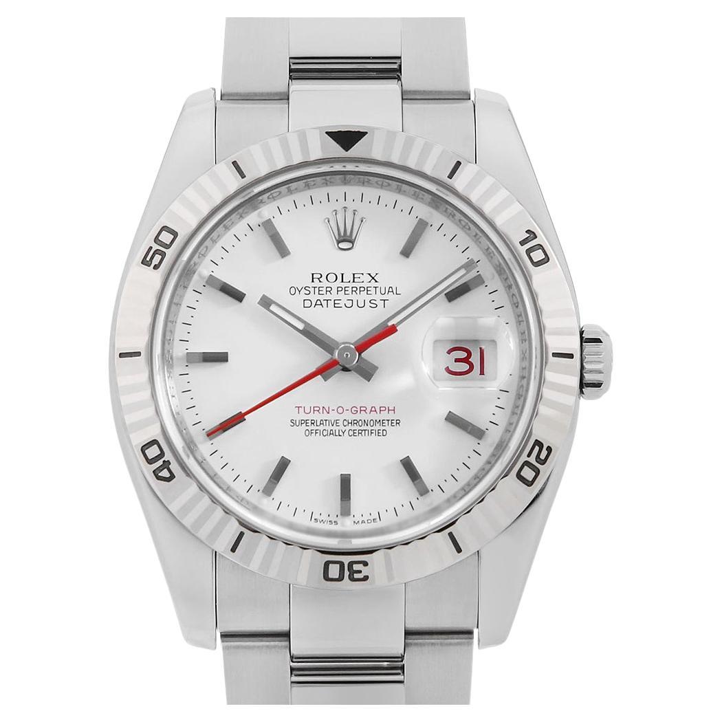 Rolex Turnograph 116264 White Dial, 3-Row Oyster Bracelet - Pre-Owned Men's D