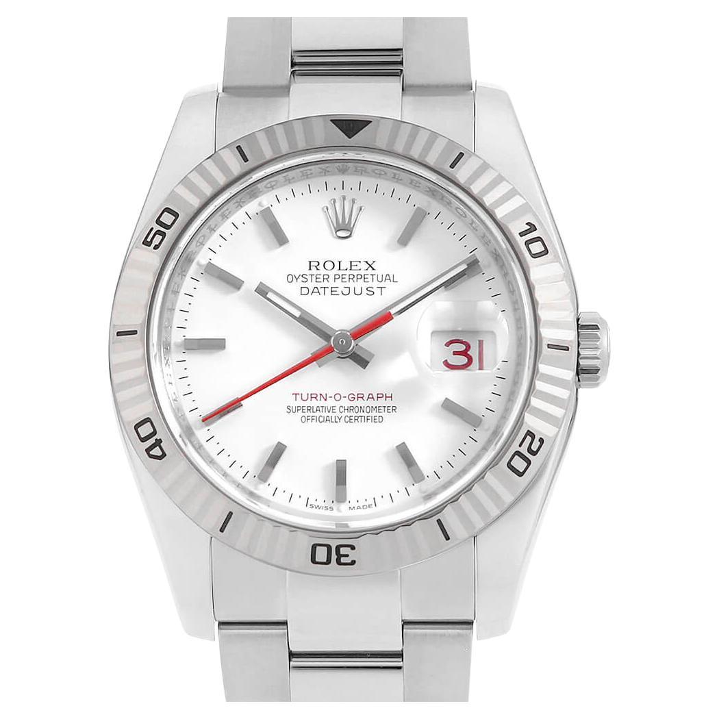 Rolex Turnograph 116264 White Dial, 3-Row Oyster Bracelet - Pre-Owned Men's D