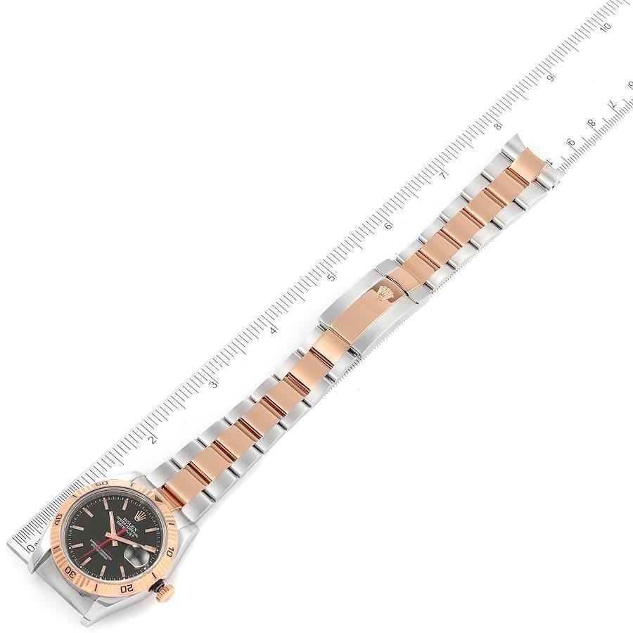 Rolex Turnograph Datejust Roségold Schwarzes Zifferblatt Herrenuhr 116261 Box Papiere 7