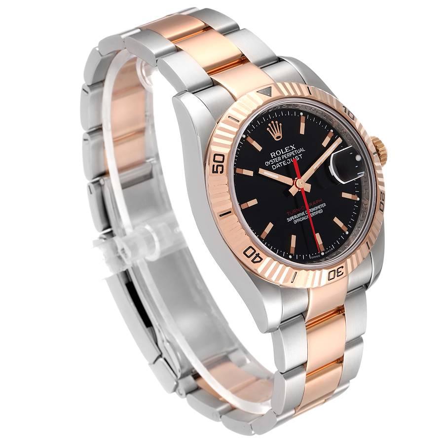 Rolex Turnograph Datejust Roségold Schwarzes Zifferblatt Herrenuhr 116261 Box Papiere im Zustand „Hervorragend“ in Atlanta, GA