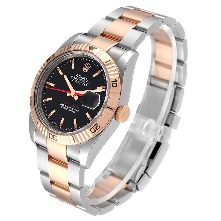 Rolex Turnograph Datejust Roségold Schwarzes Zifferblatt Herrenuhr 116261 Box Papiere 1