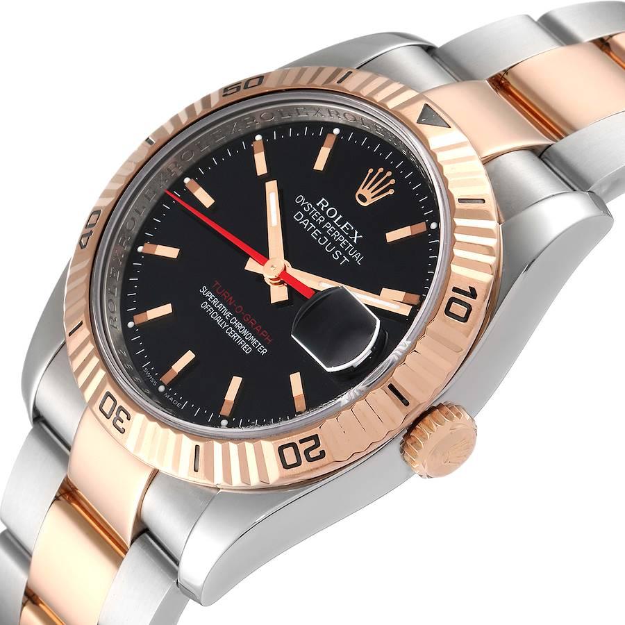 Rolex Turnograph Datejust Roségold Schwarzes Zifferblatt Herrenuhr 116261 Box Papiere 2