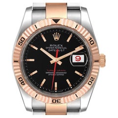 Montre pour homme Rolex Datejust avec cadran en or rose et cadran noir, 116261, avec boîte et papiers d'origine