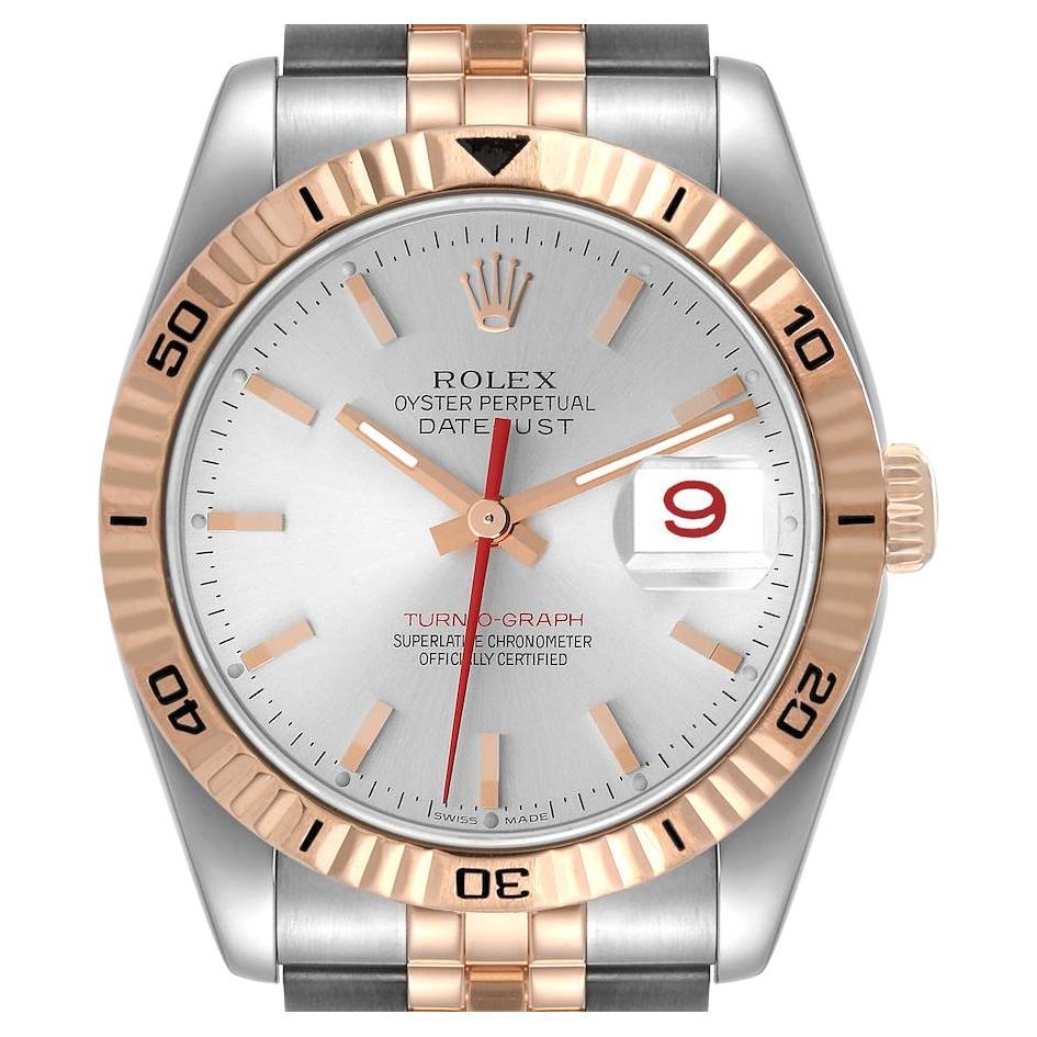 Rolex Turnograph Datejust Steel 18K Rose Gold Mens Watch 116261 Box ...