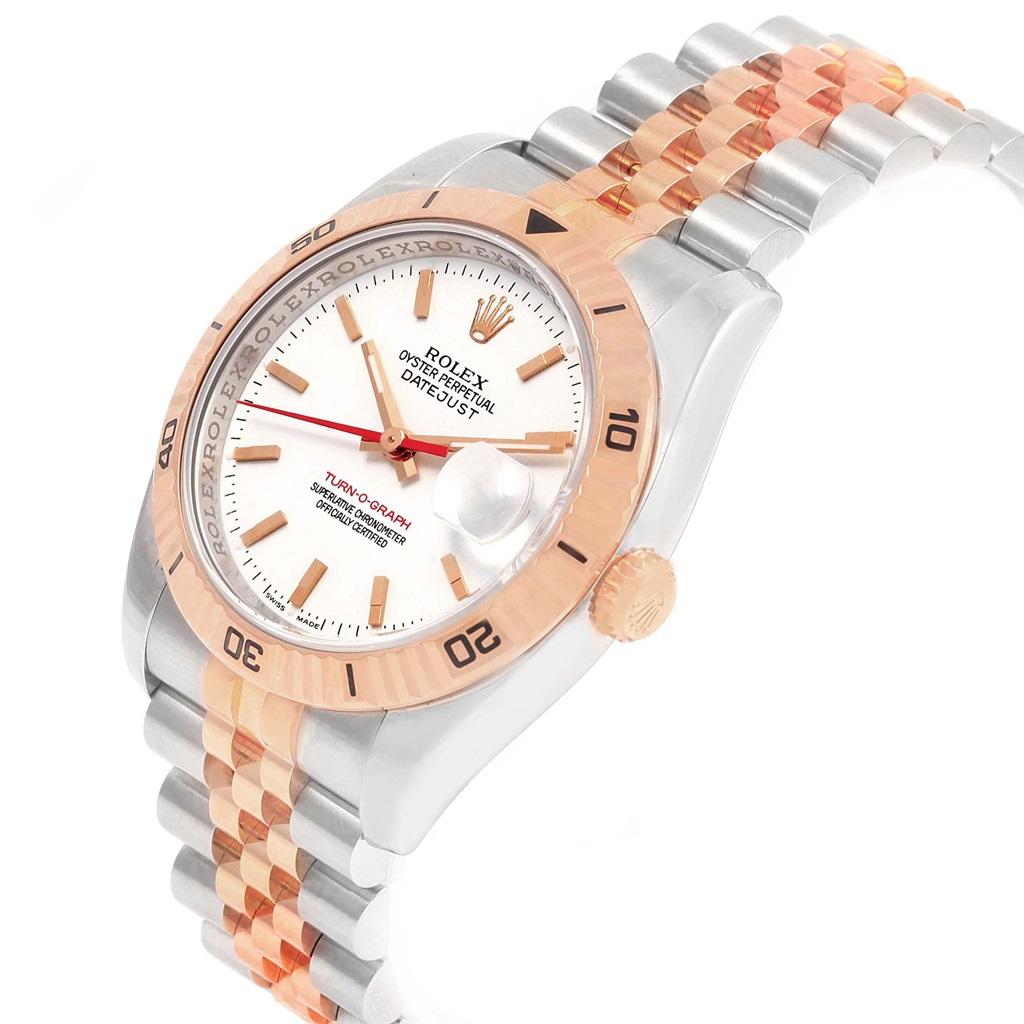 Rolex Turnograph Datejust Steel Rose Gold Watch 116261 Box Papers For Sale 1