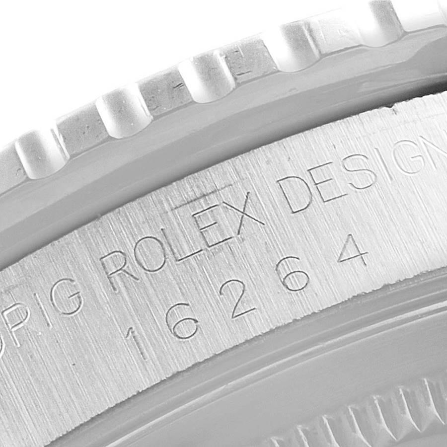 Rolex Turnograph Datejust Steel White Gold Black Dial Watch 16264 For Sale 2