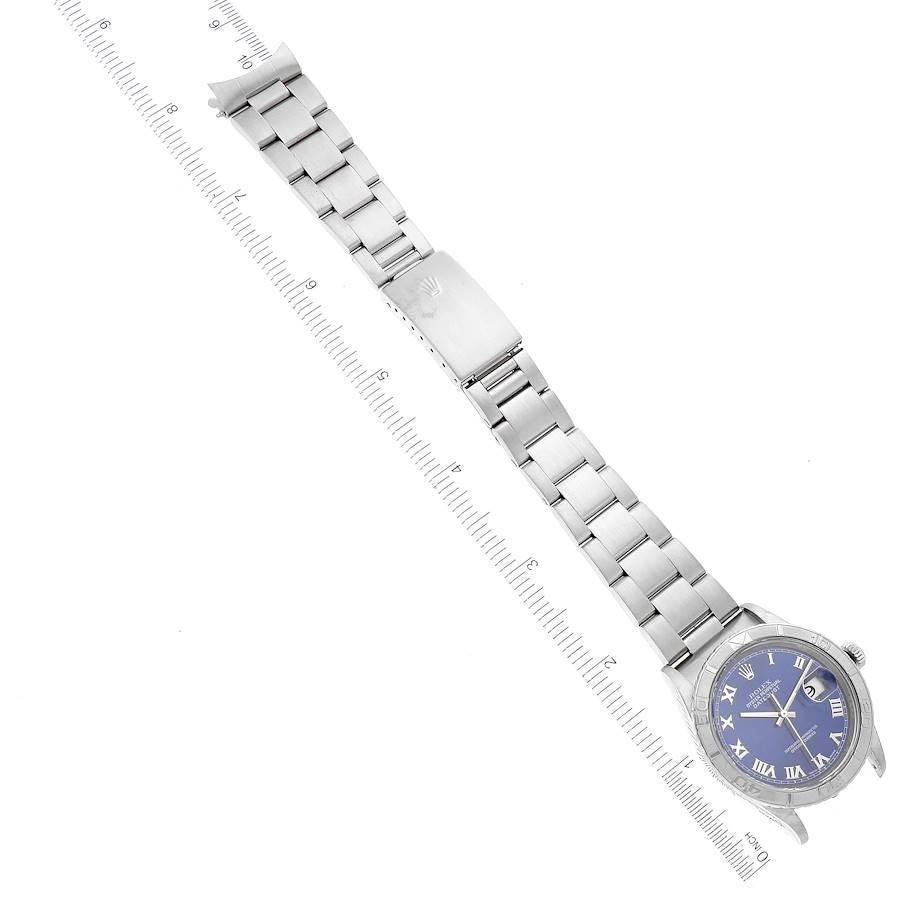 Rolex Turnograph Datejust Stahl Weigold Blaue Zifferblattuhr 16264 Box Papiere 6