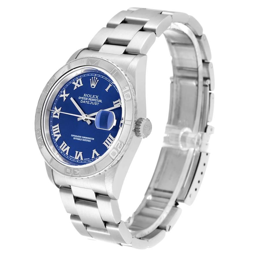 Rolex Turnograph Datejust Stahl Weigold Blaue Zifferblattuhr 16264 Box Papiere Herren