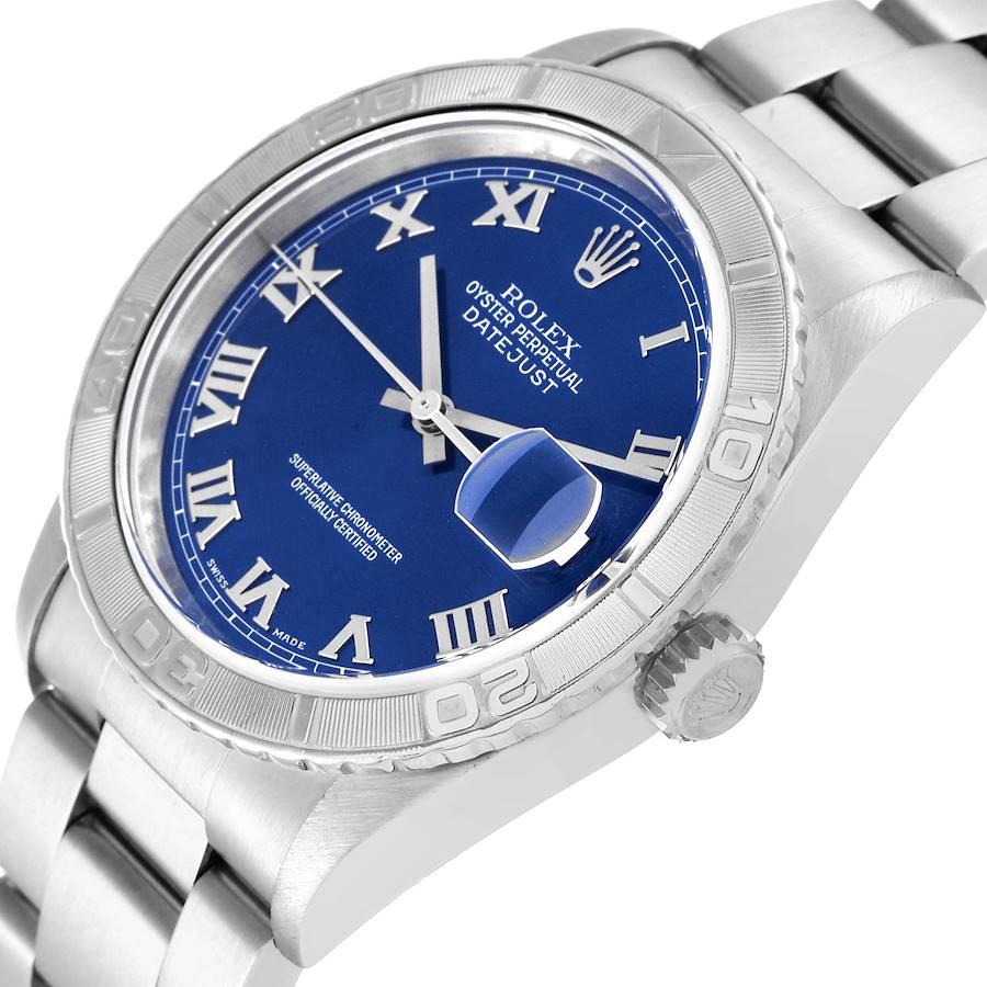 Rolex Turnograph Datejust Stahl Weigold Blaue Zifferblattuhr 16264 Box Papiere 1