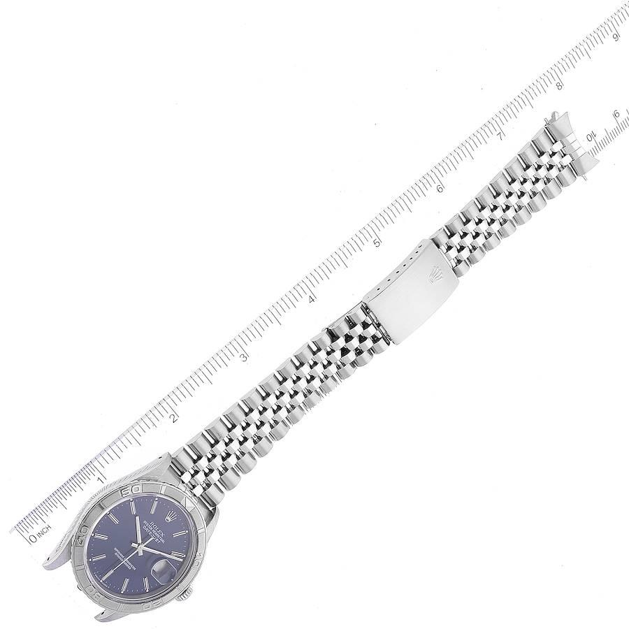 Rolex Turnograph Datejust Stahl-Weißgold-Uhr mit blauem Zifferblatt 16264 im Angebot 6