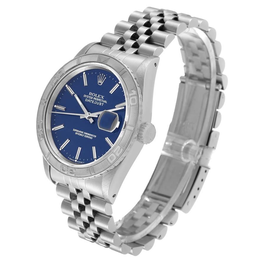 Rolex Turnograph Datejust Stahl-Weißgold-Uhr mit blauem Zifferblatt 16264 Herren im Angebot
