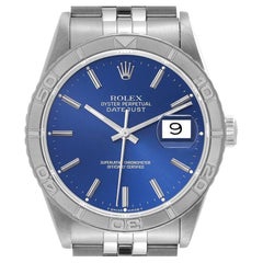 Rolex Turnograph Datejust Stahl-Weißgold-Uhr mit blauem Zifferblatt 16264