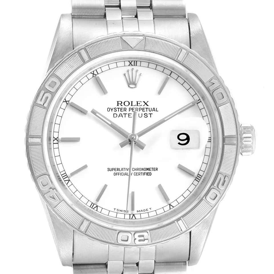 Rolex Turnograph Datejust Steel White Gold Jubilee Bracelet Watch 16264 ...