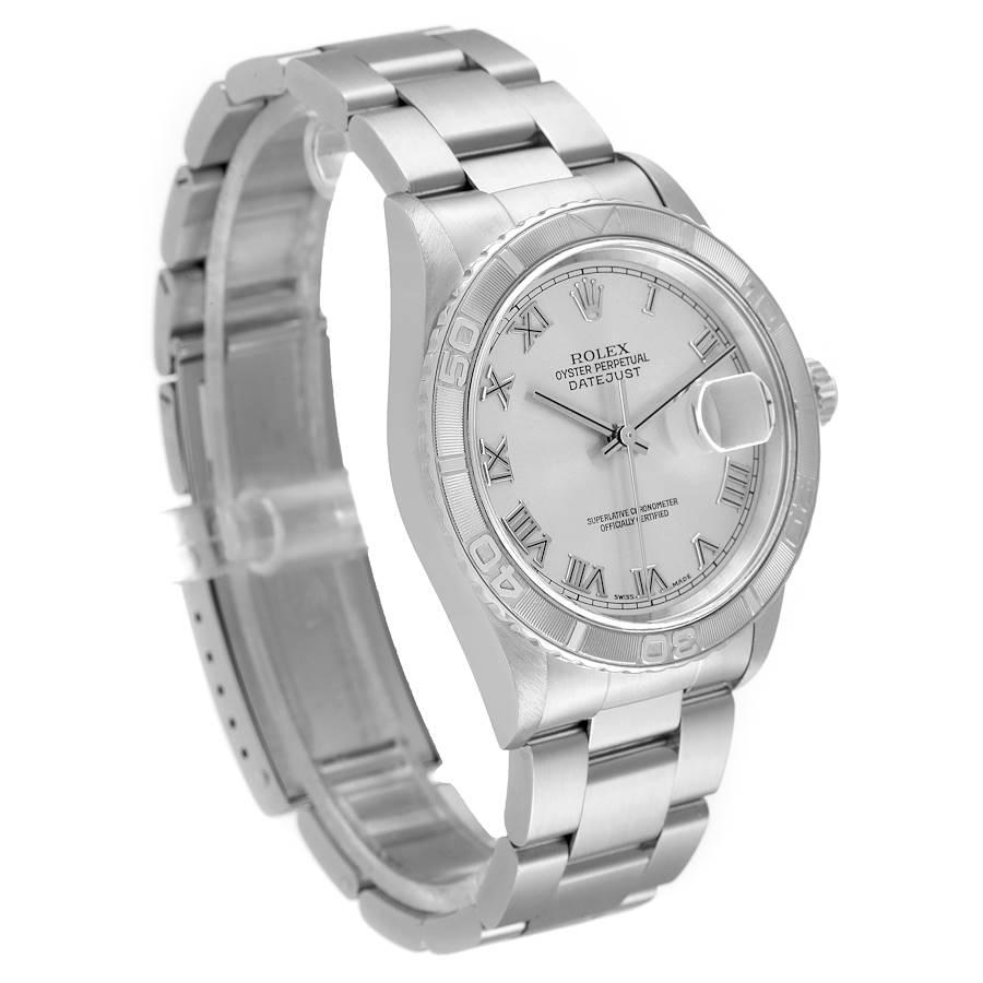 Rolex Turnograph Datejust Steel White Gold Mens Watch 16264 Box Papers In Excellent Condition In Atlanta, GA