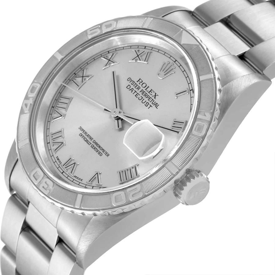 Rolex Turnograph Datejust Steel White Gold Mens Watch 16264 Box Papers 1