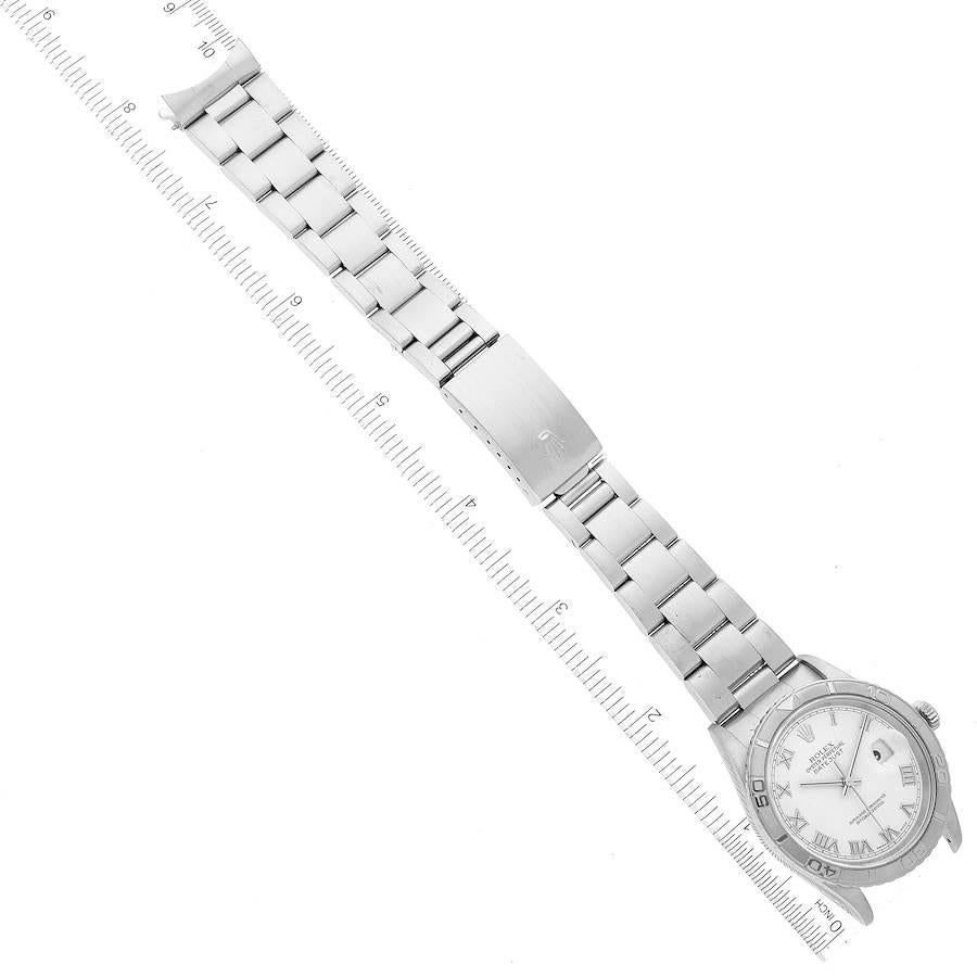 Rolex Turnograph Datejust Herrenuhr aus Stahl und Weißgold mit römischem Zifferblatt 16264 im Angebot 7