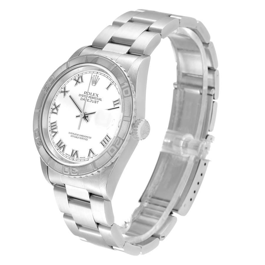 Rolex Turnograph Datejust Herrenuhr aus Stahl und Weißgold mit römischem Zifferblatt 16264 im Angebot 1
